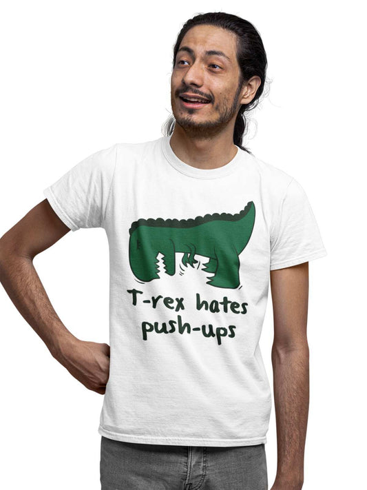 Funny T Shirt T Rex Hates Push Ups Small Arms Dinosaur T-Rex Joke NoveGalaxy Tees
