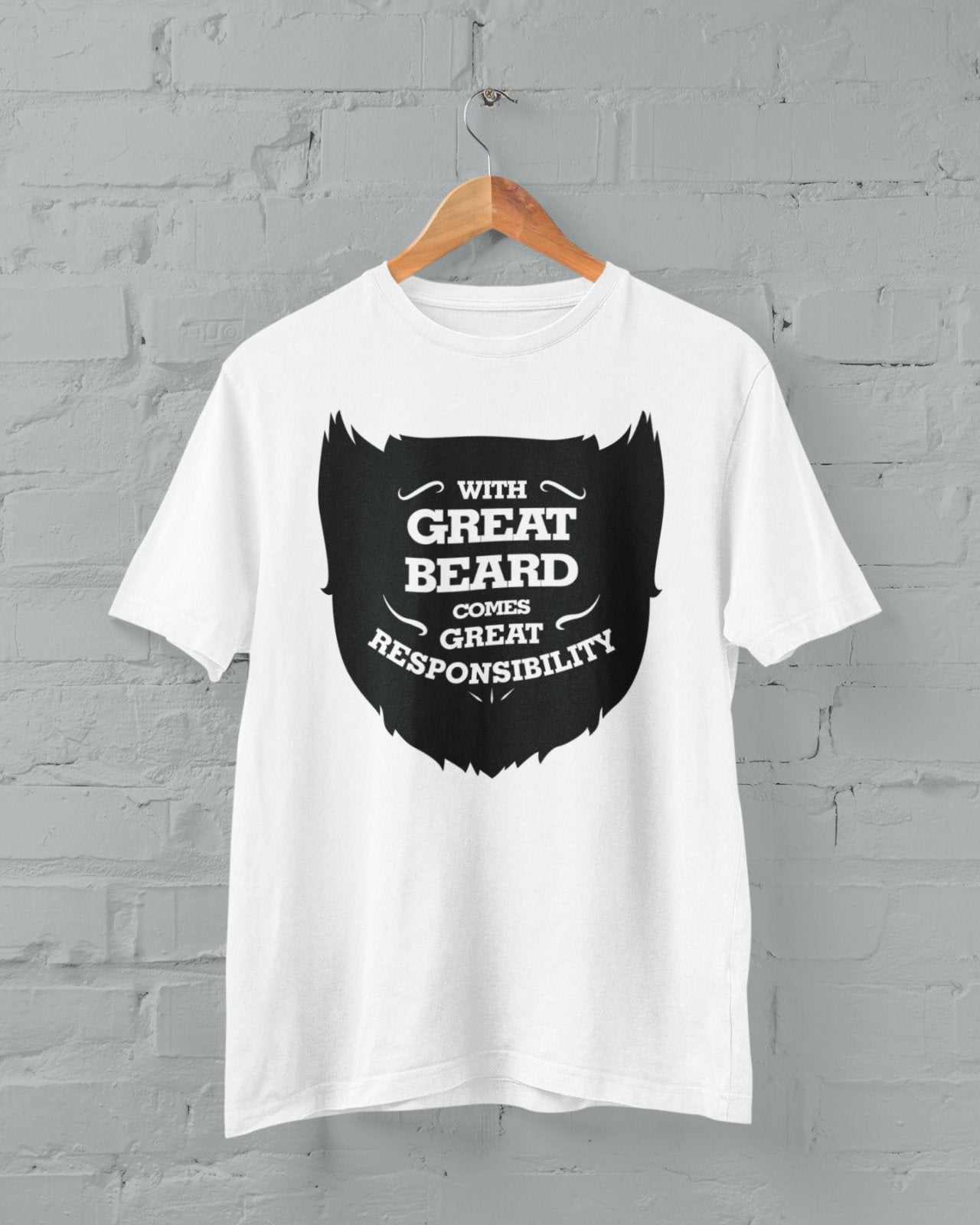 Funny T Shirt With Great Beard Comes Great Responsibility Beards SuperGalaxy Tees