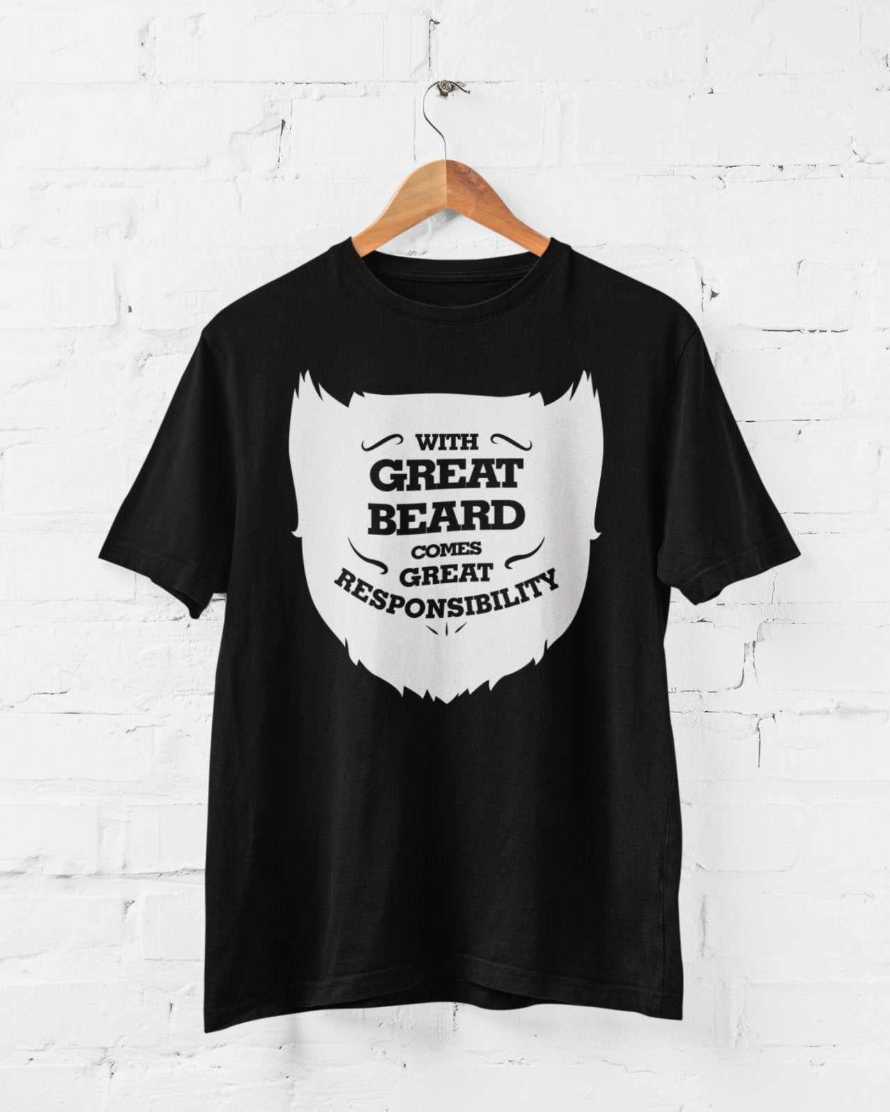 Funny T Shirt With Great Beard Comes Great Responsibility Beards SuperGalaxy Tees