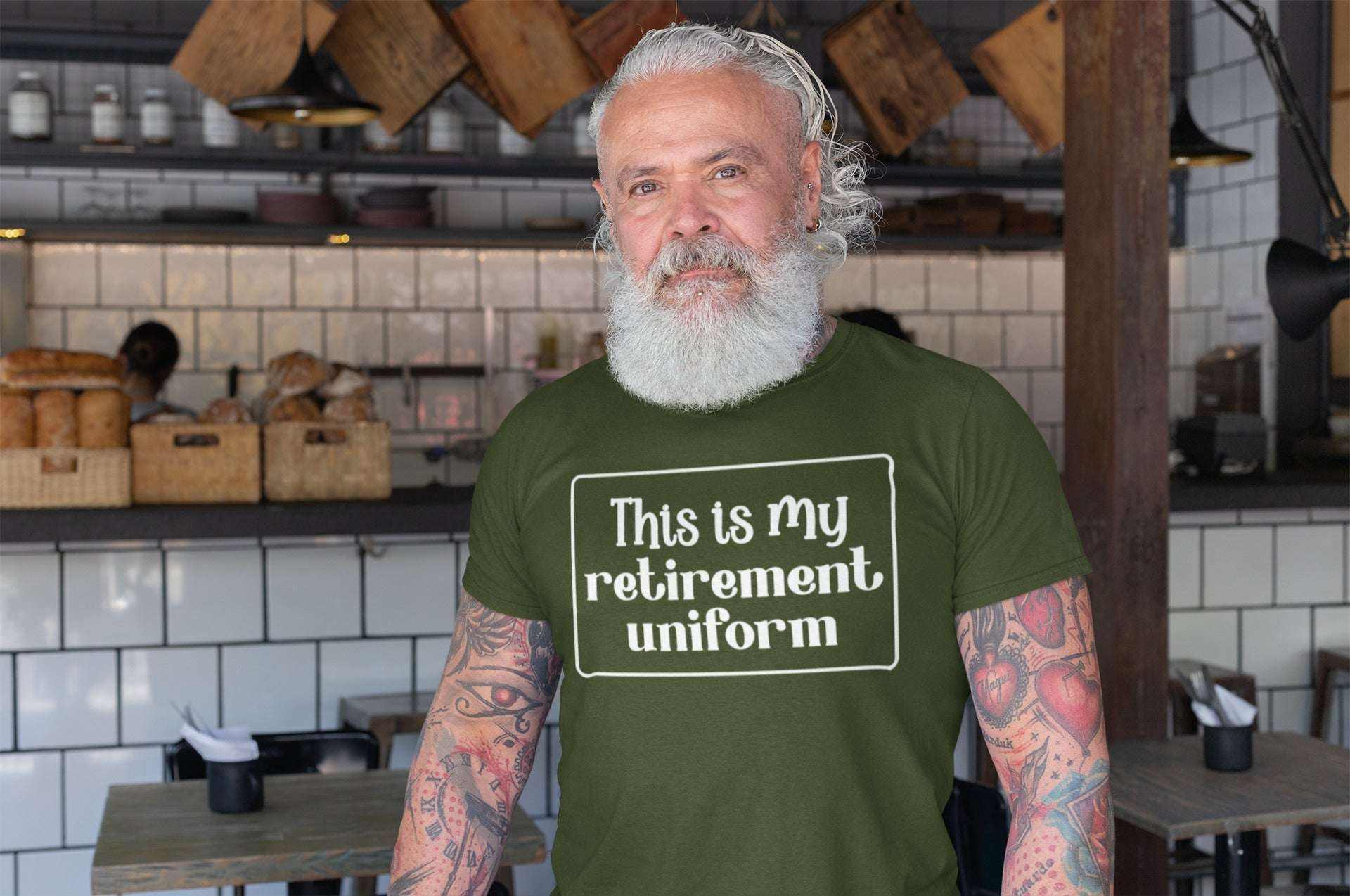 Funny This Is My Retirement Uniform Novelty T-Shirt Present Gift Idea Galaxy Tees