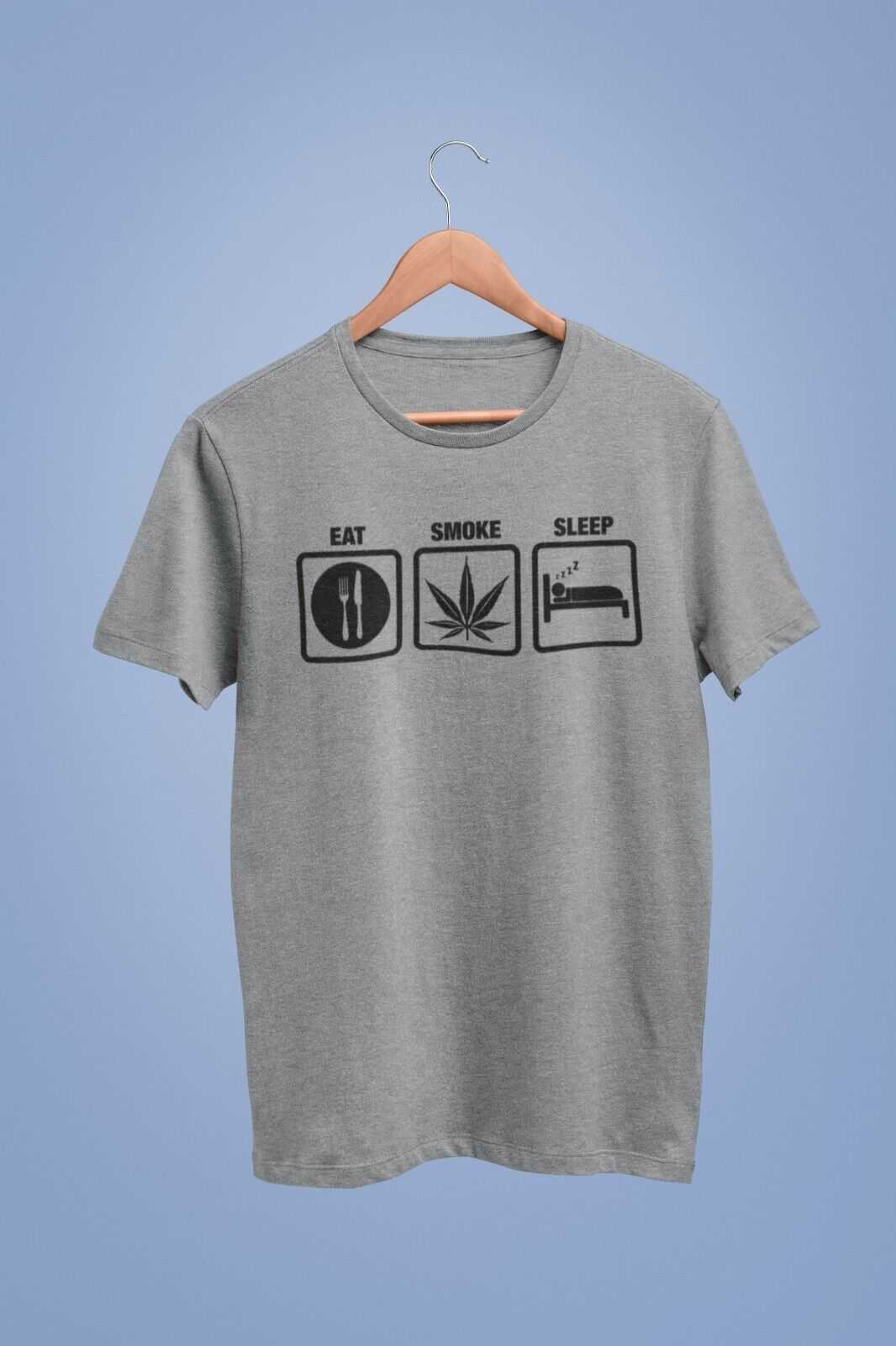 Funny Weed T Shirt EAT SMOKE SLEEP Toker 420 Cannabis Fan Gift Idea StGalaxy Tees