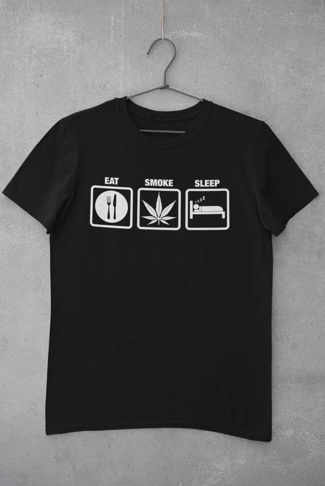 Funny Weed T Shirt EAT SMOKE SLEEP Toker 420 Cannabis Fan Gift Idea StGalaxy Tees