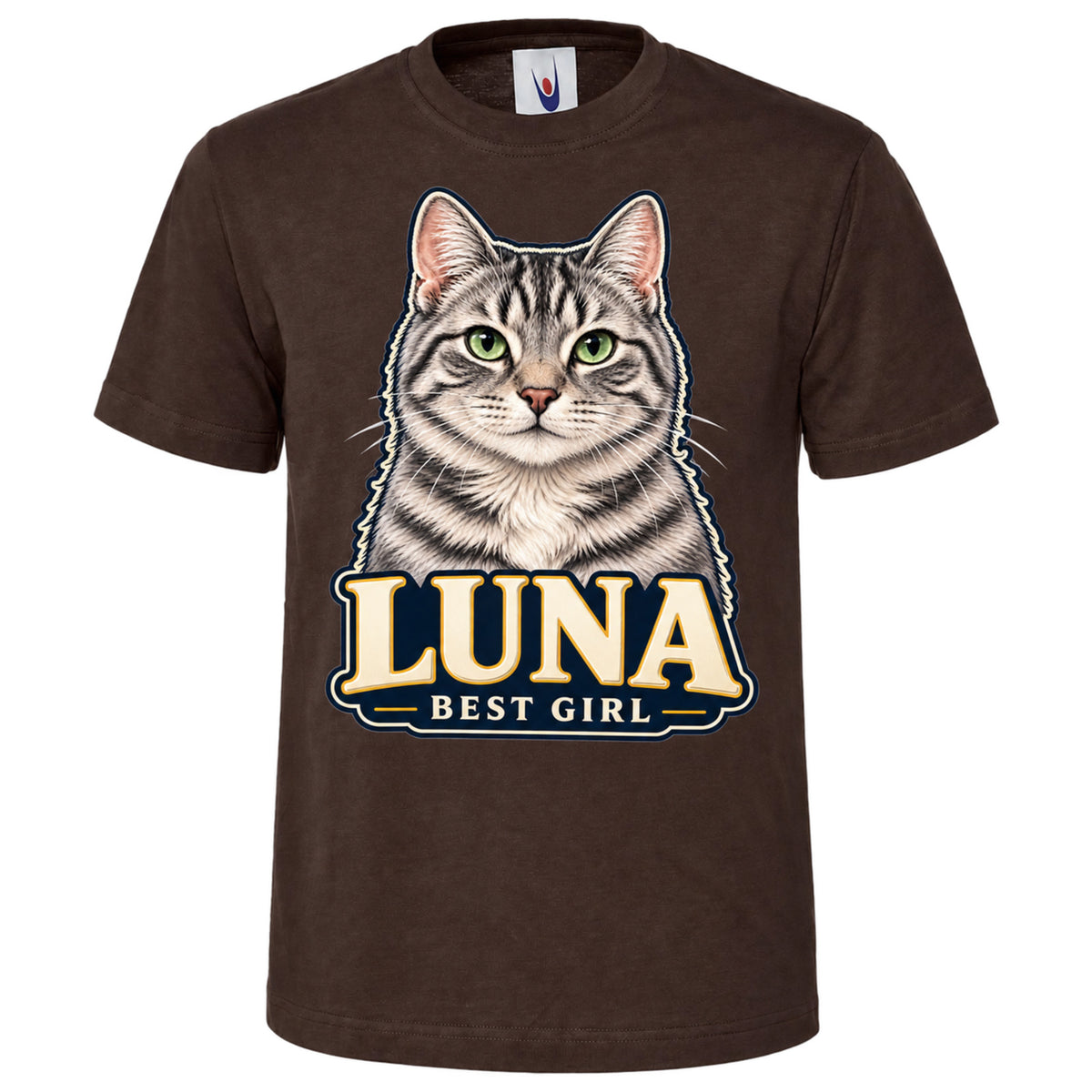 Personalised Cat Portrait T-Shirt – Custom Pet Photo & Text Unisex Gift