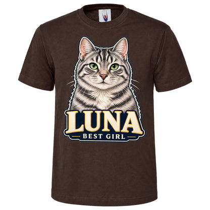 Personalised Cat Portrait T-Shirt – Custom Pet Photo & Text Unisex Gift