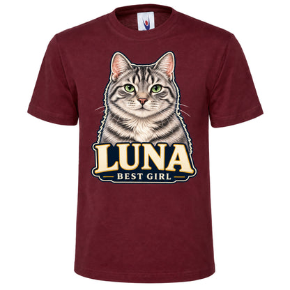 Personalised Cat Portrait T-Shirt – Custom Pet Photo & Text Unisex Gift