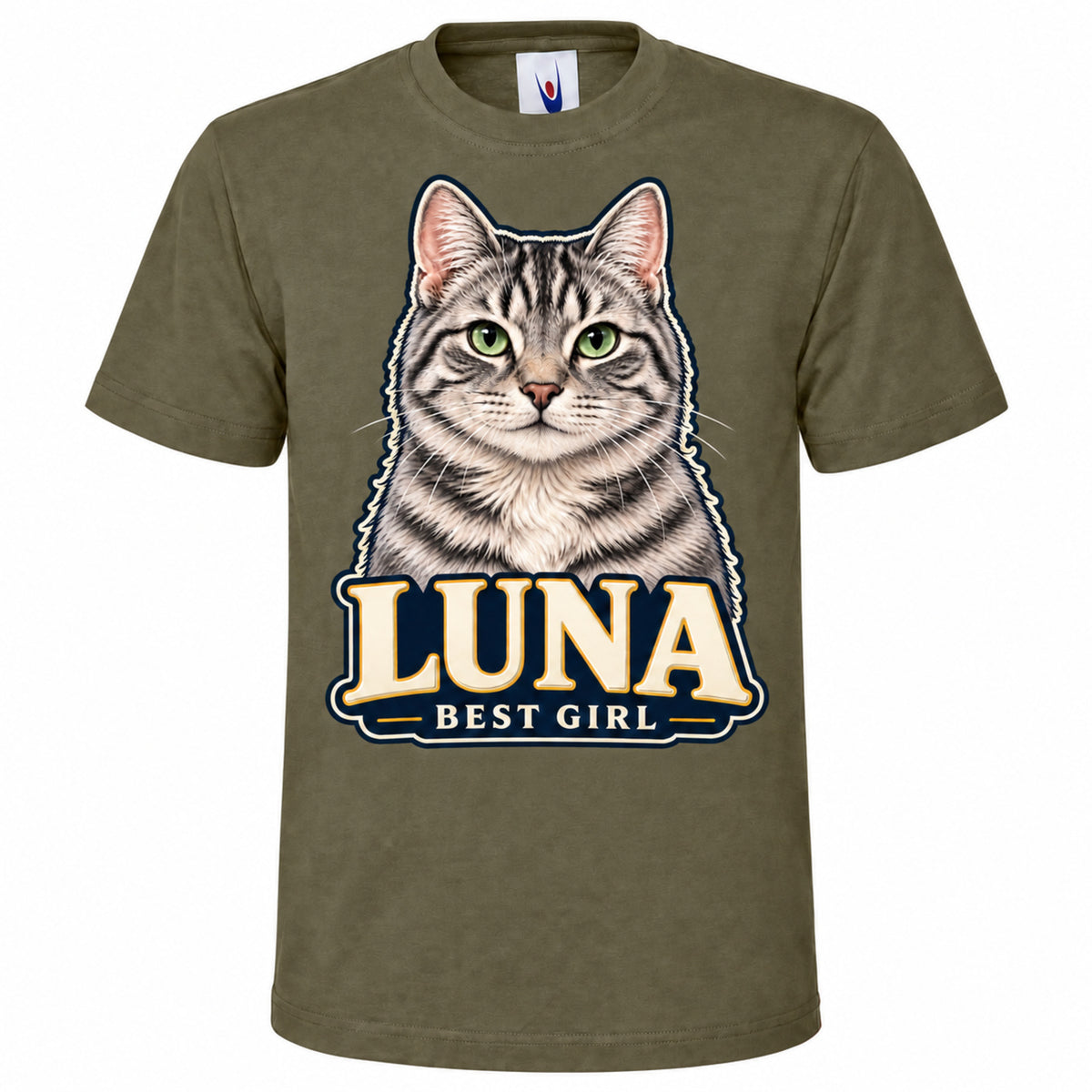 Personalised Cat Portrait T-Shirt – Custom Pet Photo & Text Unisex Gift