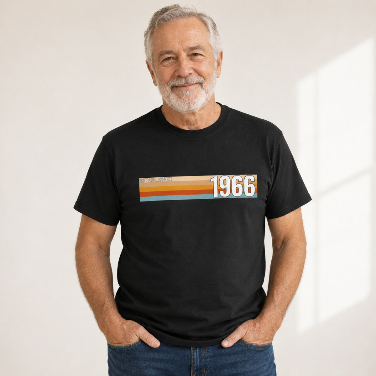 Established 1966 T-Shirt, 60th Birthday 2026 Retro Stripe Gift