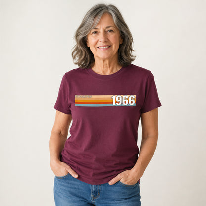 Established 1966 T-Shirt, 60th Birthday 2026 Retro Stripe Gift