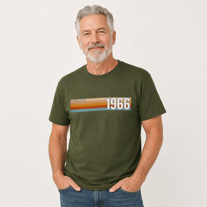Established 1966 T-Shirt, 60th Birthday 2026 Retro Stripe Gift