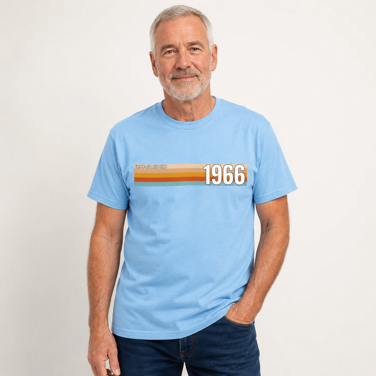 Established 1966 T-Shirt, 60th Birthday 2026 Retro Stripe Gift