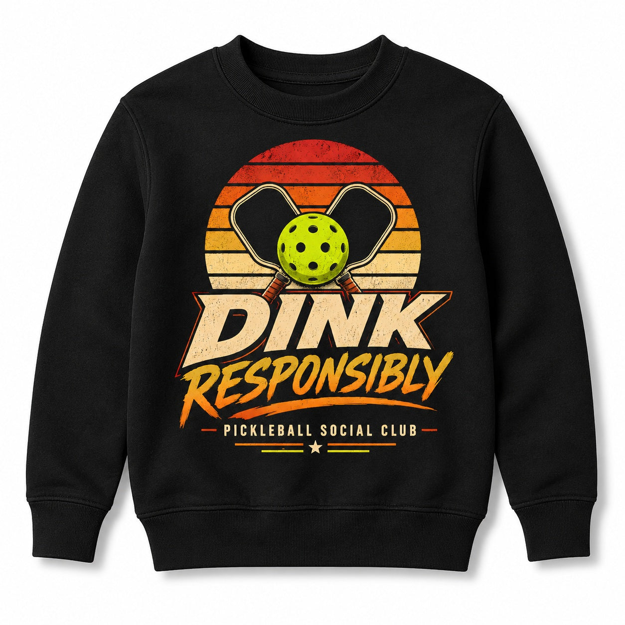 Dink Responsibly Pickleball Social Club Kids Sweatshirt mockup