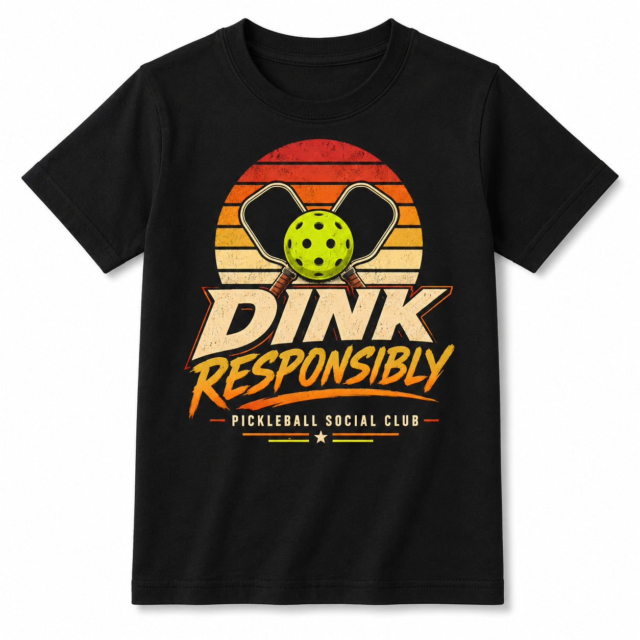 Dink Responsibly Pickleball Social Club Kids T-Shirt mockup
