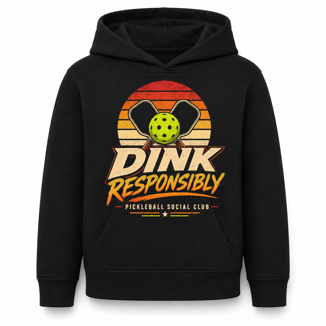 Dink Responsibly Pickleball Social Club Kids Hoodie mockup