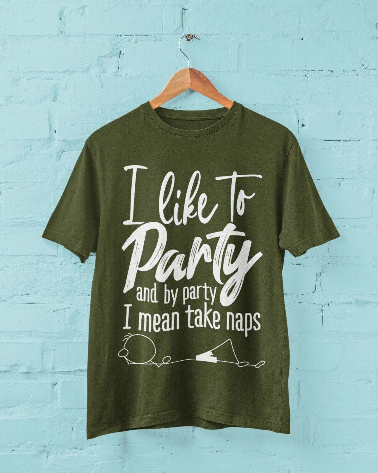 I LIKE TO PARTY AND BY PARTY I MEAN TAKE NAPS Funny T Shirt Stick Man Galaxy Tees