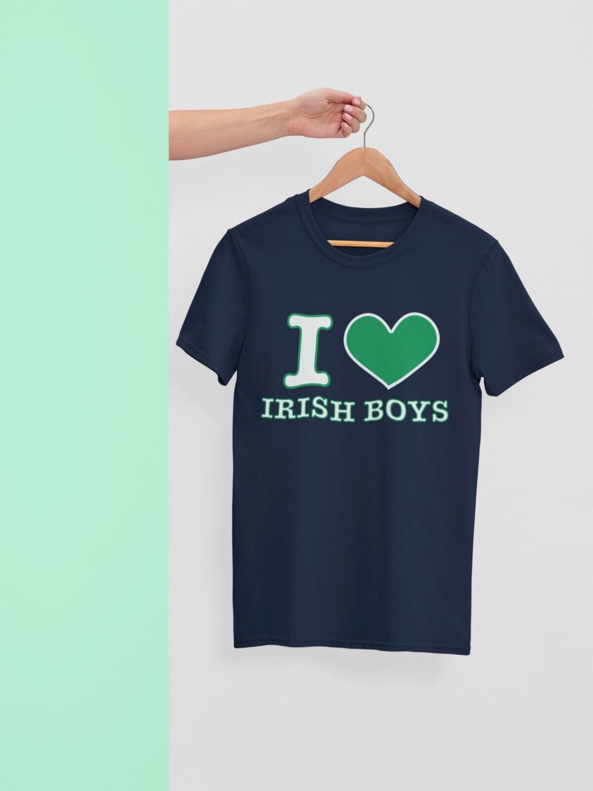 I LOVE IRISH BOYS Green Heart Funny T Shirt Trending Novelty St PatricGalaxy Tees