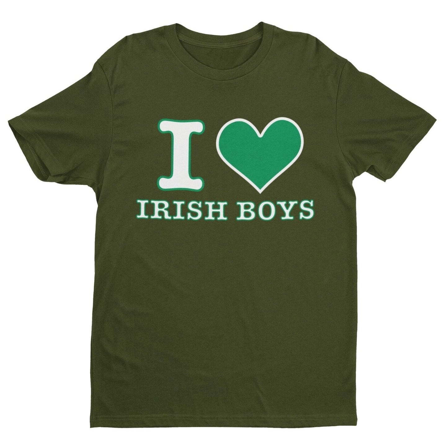 I LOVE IRISH BOYS Green Heart Funny T Shirt Trending Novelty St PatricGalaxy Tees