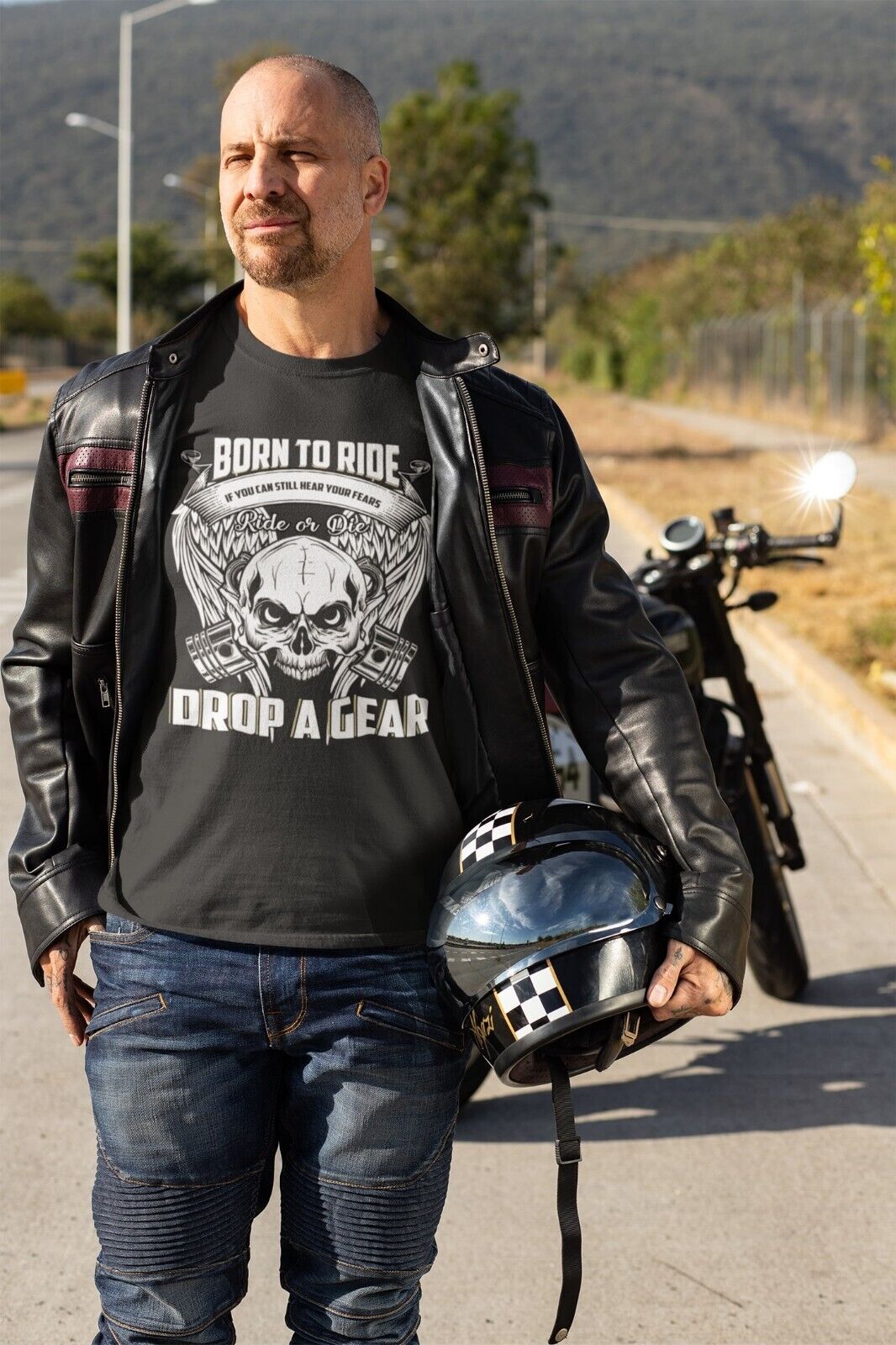 IF YOU CAN STILL HEAR YOUR FEARS DROP A GEAR Born To Ride Biker T ShirGalaxy Tees