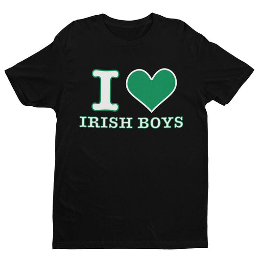 Kids Childrens I LOVE IRISH BOYS Green Love Heart T Shirt Trending St Galaxy Tees