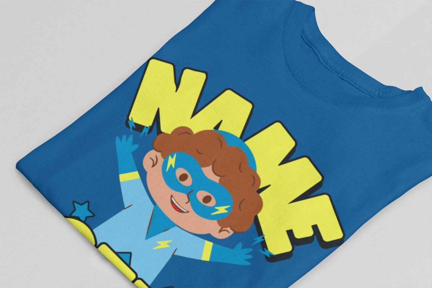 Kids Personalised Superhero 6th Birthday T-shirt with Childs Name On GGalaxy Tees