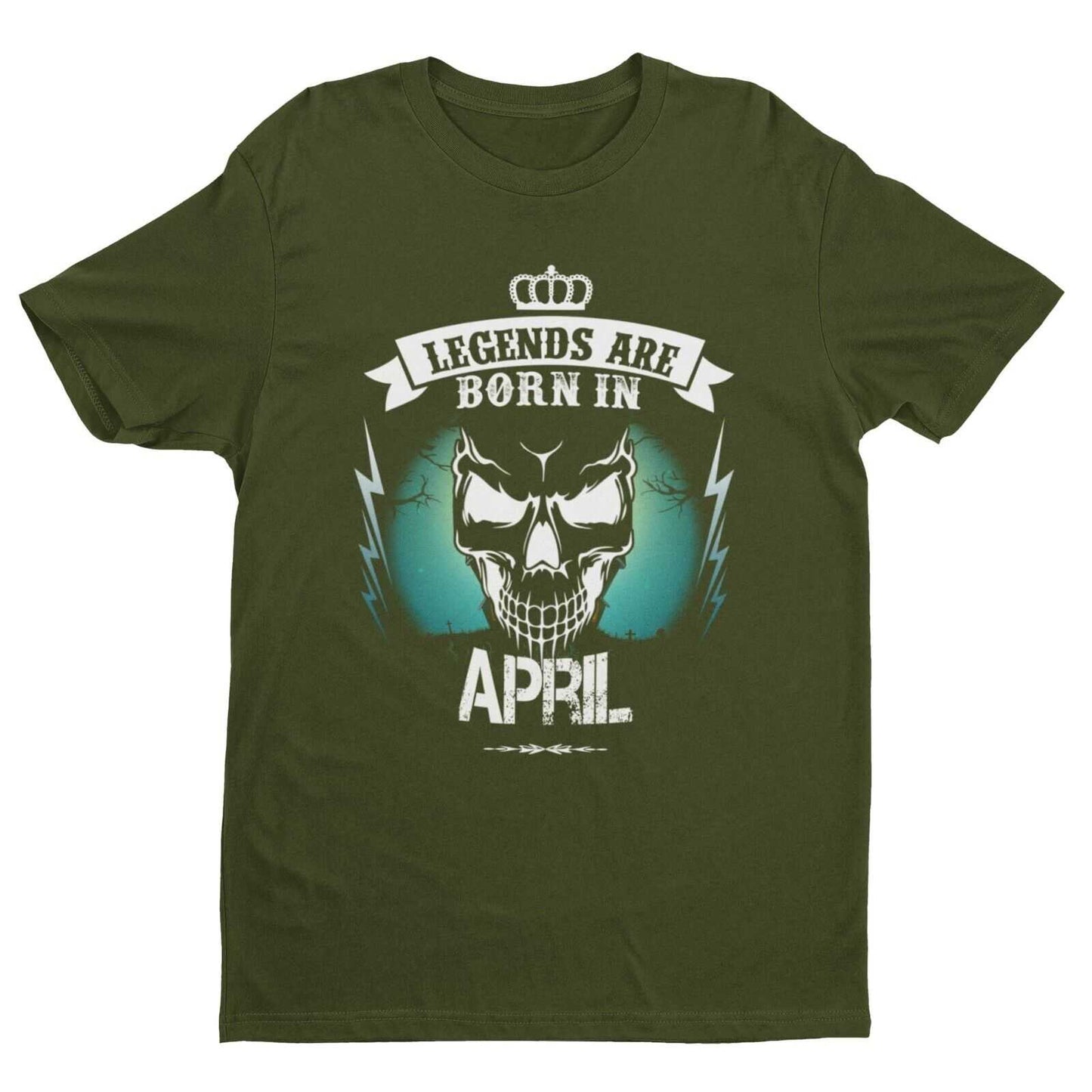 LEGENDS ARE BORN IN APRIL Funny Birthday T Shirt Gift Skull Novelty upGalaxy Tees