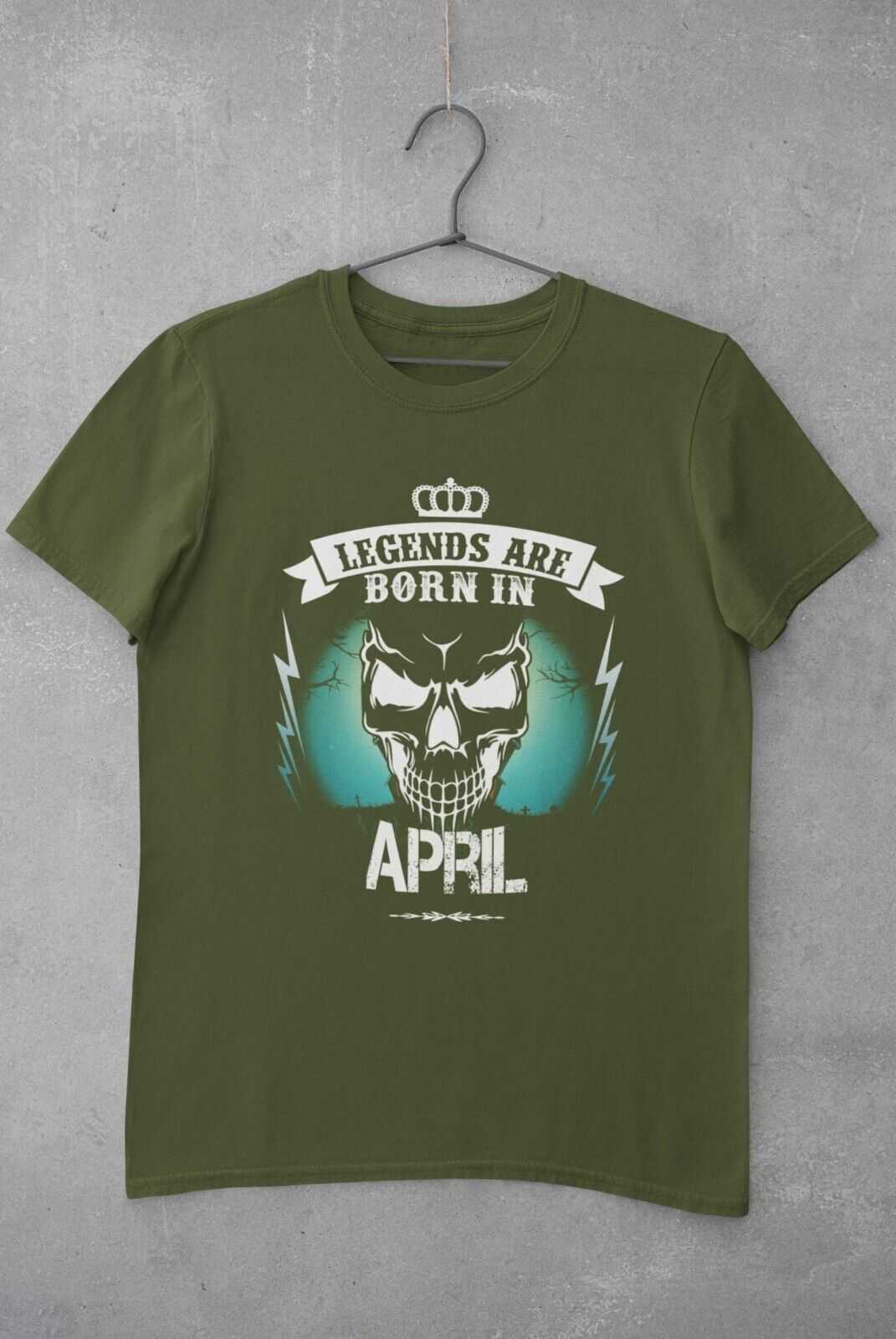 LEGENDS ARE BORN IN APRIL Funny Birthday T Shirt Gift Skull Novelty upGalaxy Tees