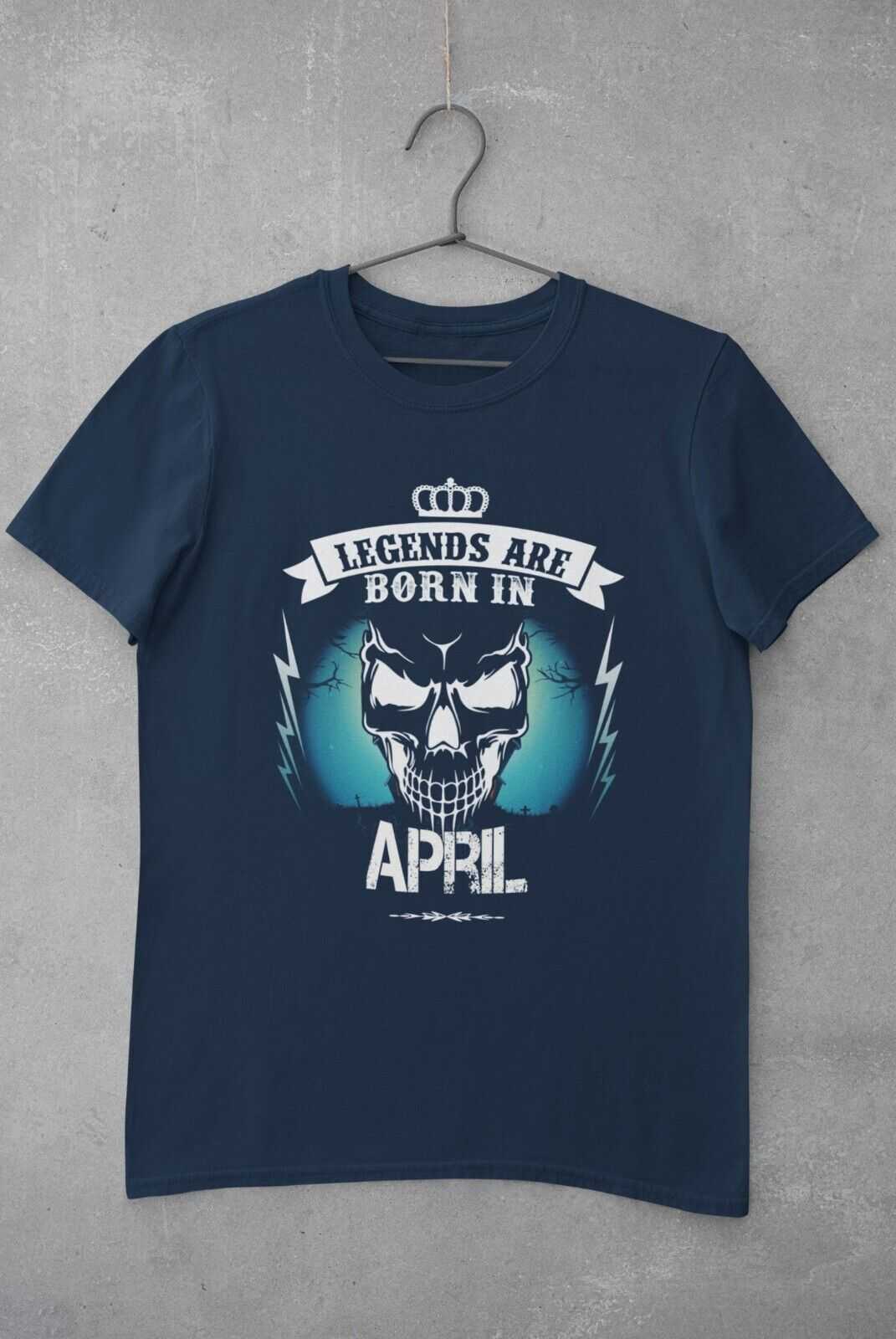 LEGENDS ARE BORN IN APRIL Funny Birthday T Shirt Gift Skull Novelty upGalaxy Tees