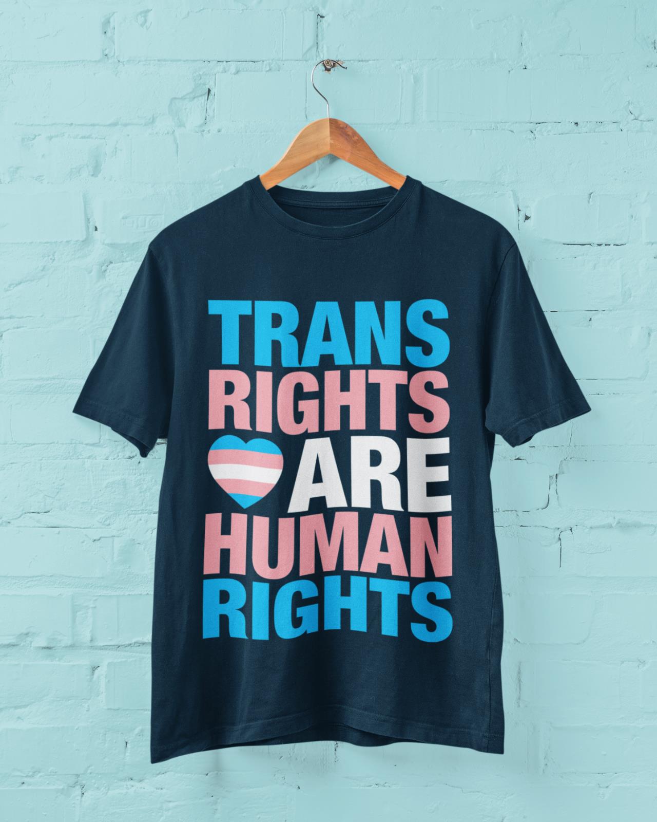 LGBTQIA+ T Shirt TRANS RIGHTS ARE HUMAN RIGHTS Pride TShirt Gift Woke Galaxy Tees