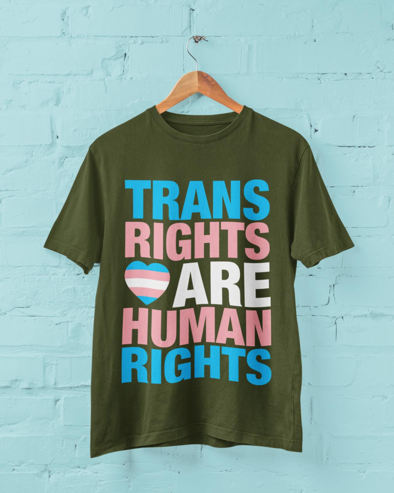 LGBTQIA+ T Shirt TRANS RIGHTS ARE HUMAN RIGHTS Pride TShirt Gift Woke Galaxy Tees