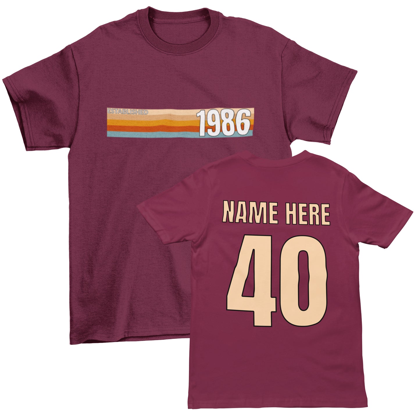 Personalised Established 1986 40th Birthday T-Shirt