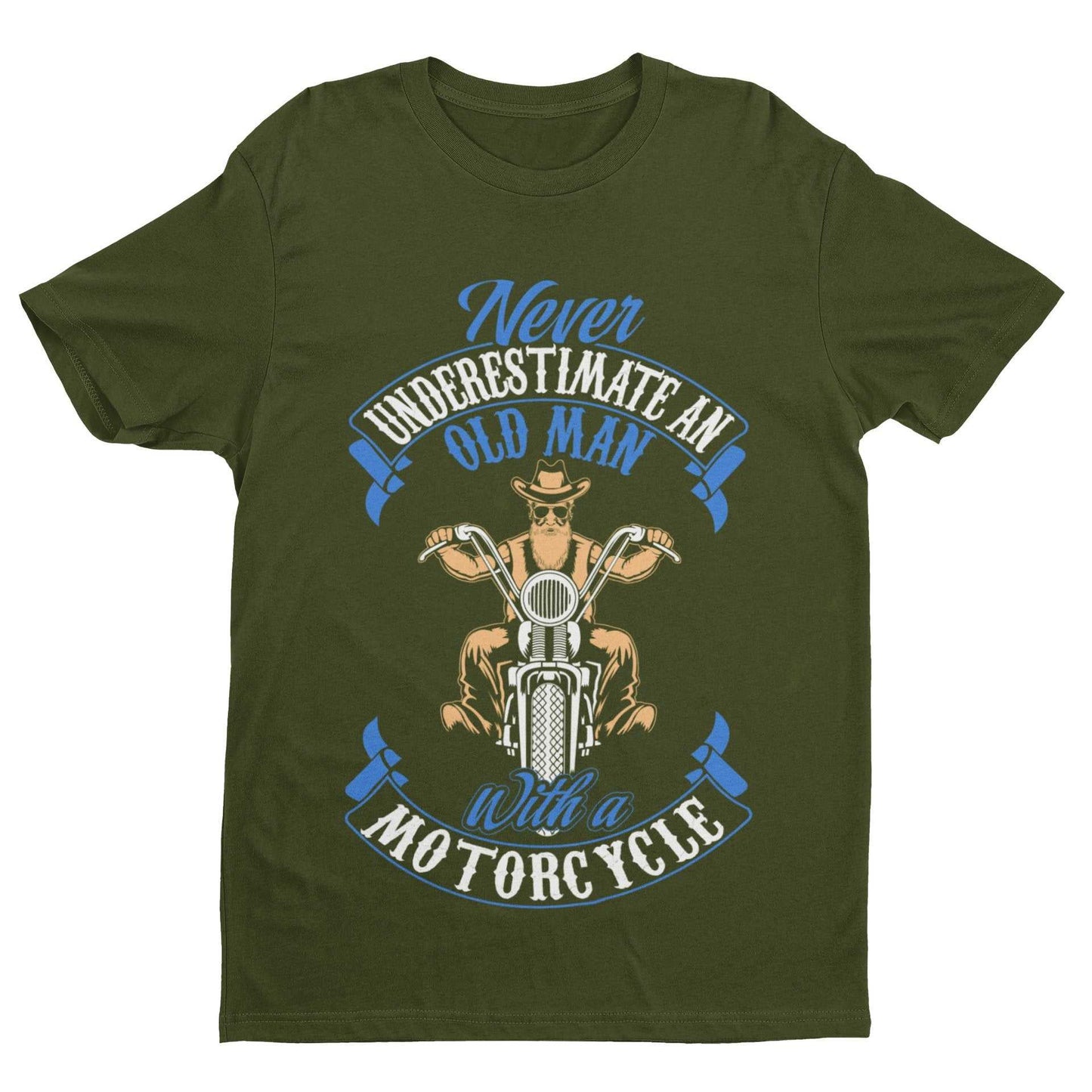 Never Underestimate An Old Guy On a Motorcycle Biker T Shirt Dad FunnyGalaxy Tees