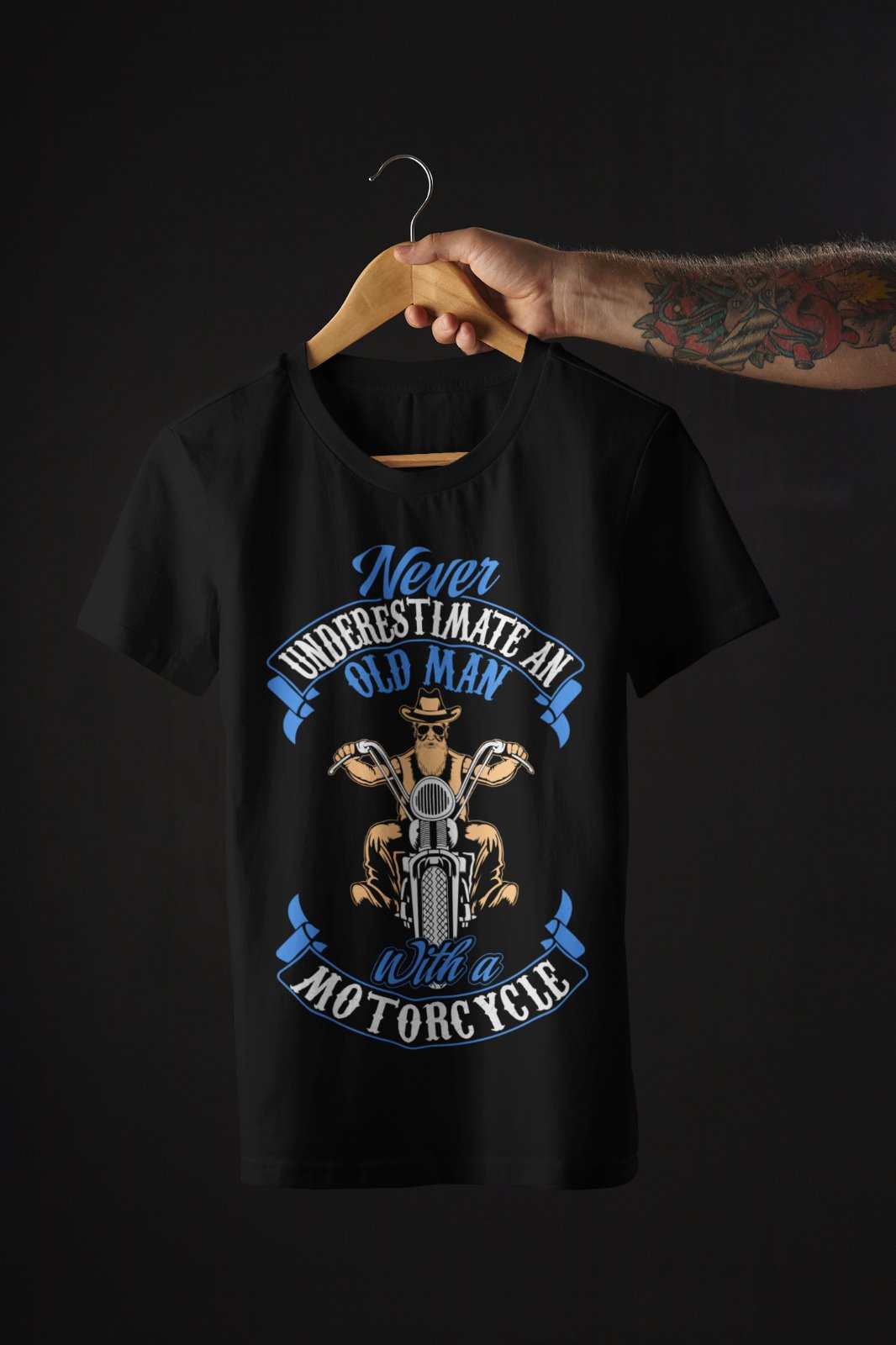 Never Underestimate An Old Guy On a Motorcycle Biker T Shirt Dad FunnyGalaxy Tees