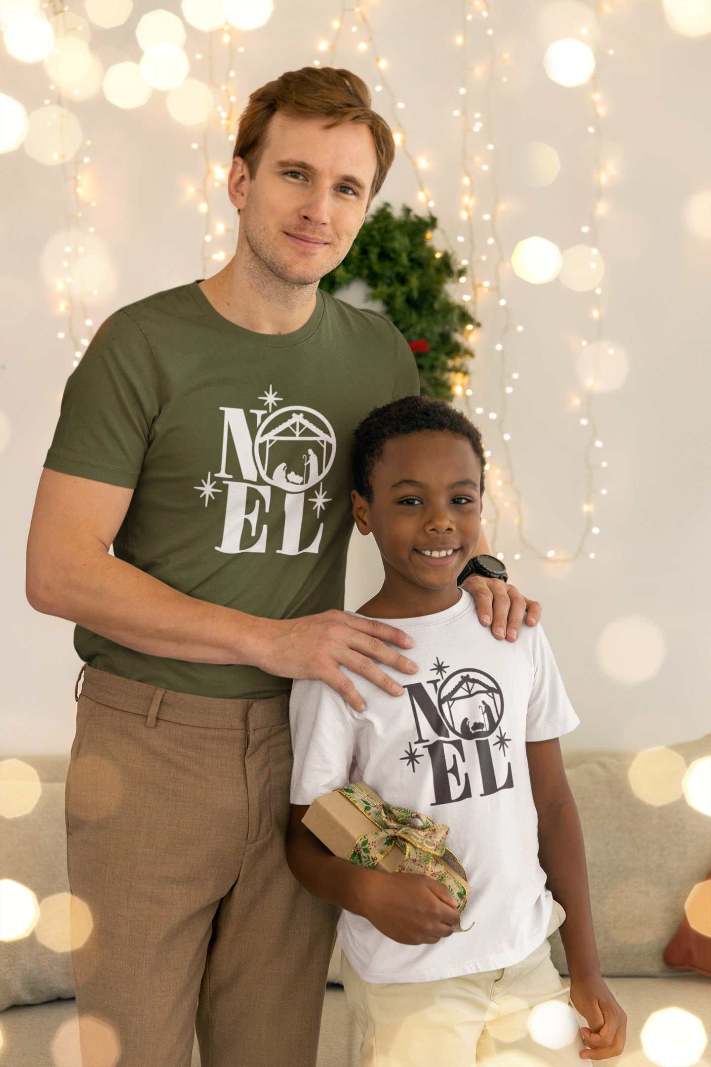 Noel Nativity Christmas T-Shirt Elegant Xmas Tee with Nativity Design Galaxy Tees