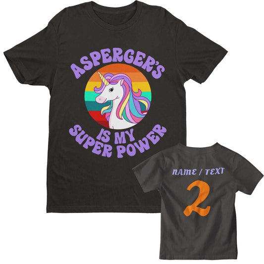 PERSONALISED ASPERGER'S IS MY SUPERPOWER T Shirt ASPERGERS Name NumberGalaxy Tees