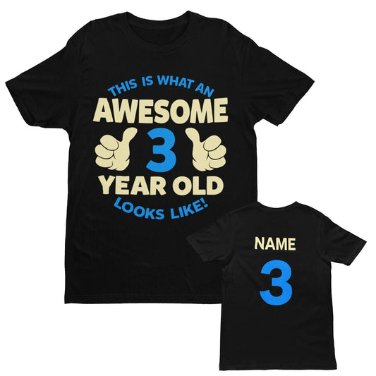 PERSONALISED Boys 3rd Birthday T Shirt  Awesome 3 Year Old NAME AND AGGalaxy Tees