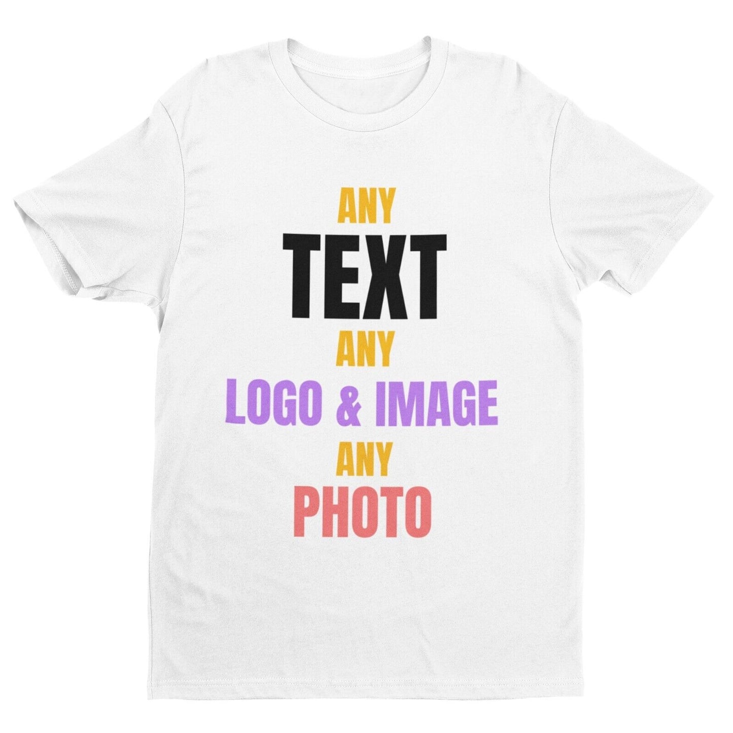 PERSONALISED CUSTOM Any Text Image Design T Shirt BOTH FRONT AND BACK Galaxy Tees