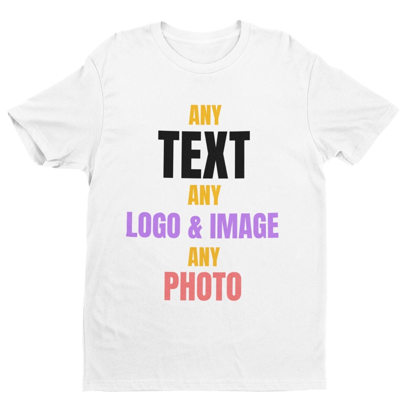 PERSONALISED CUSTOM Any Text Image Design T Shirt BOTH FRONT AND BACK Galaxy Tees