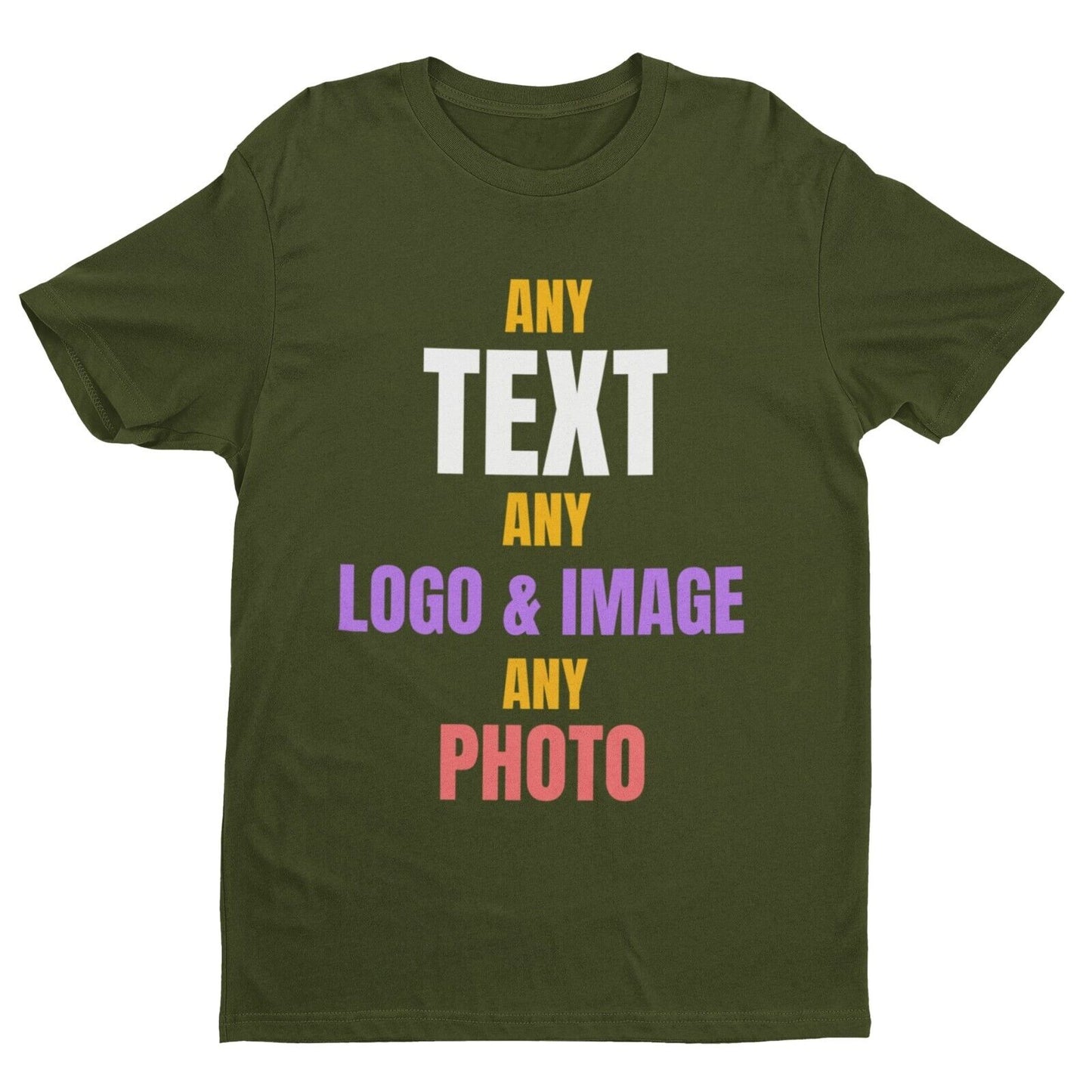 PERSONALISED CUSTOM Any Text Image Design T Shirt BOTH FRONT AND BACK Galaxy Tees