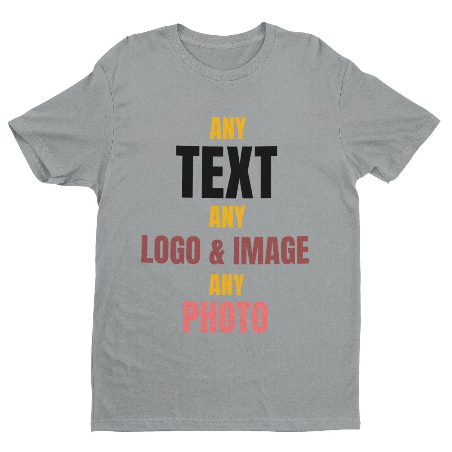 PERSONALISED CUSTOM Any Text Image Design T Shirt BOTH FRONT AND BACK Galaxy Tees