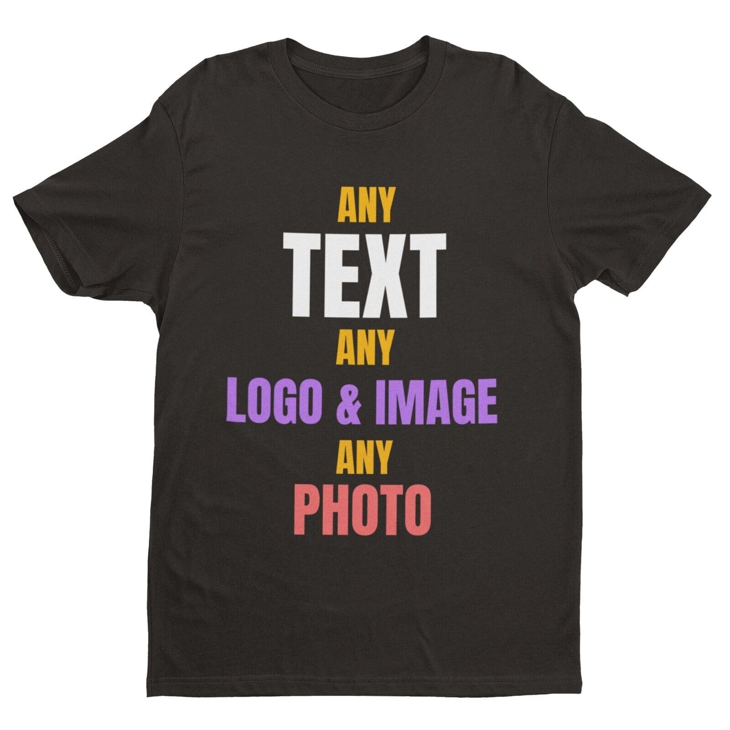 PERSONALISED CUSTOM Any Text Image Design T Shirt BOTH FRONT AND BACK Galaxy Tees