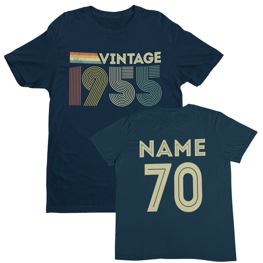 Personalised 70th Birthday in 2025 T-Shirt Vintage 1955 with Name & AgGalaxy Tees