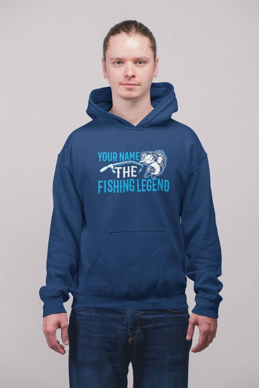 Personalised Anglers Hoodie ANY NAME the FISHING LEGEND Funny Dad FishGalaxy Tees