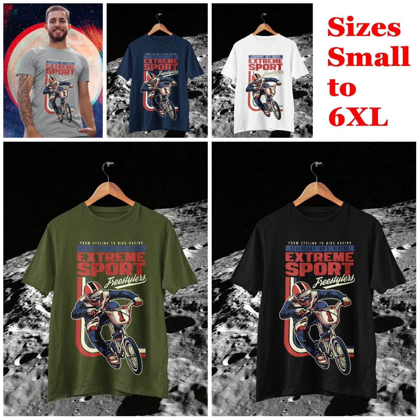 Retro Cycling BMX T Shirt Extreme Sport Freestylers 80s Riders Gift IdGalaxy Tees