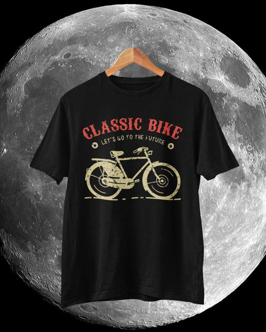 Retro Cycling T Shirt Classic Bike Let's Go To The Future Cyclist GiftGalaxy Tees