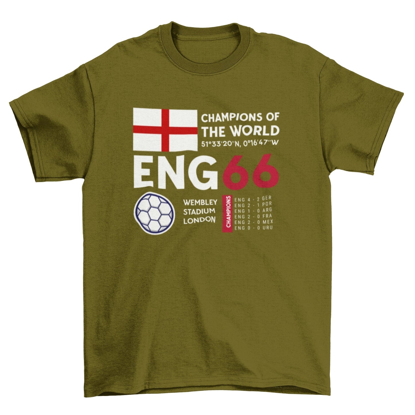 Retro Football T Shirt England 1966 Champions Of The World Cup WinnersGalaxy Tees