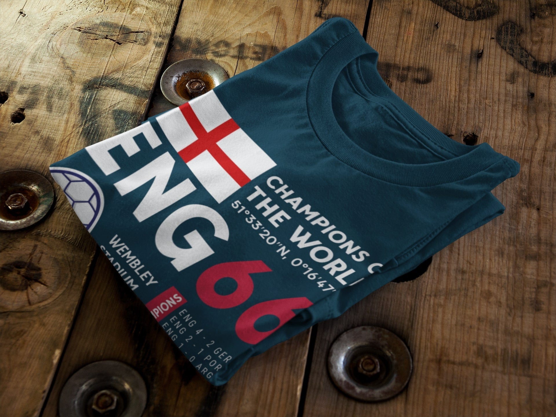 Retro Football T Shirt England 1966 Champions Of The World Cup WinnersGalaxy Tees