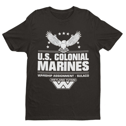 Retro Style Sci Fi T Shirt US Colonial Marines gift idea for 80s 90s fGalaxy Tees