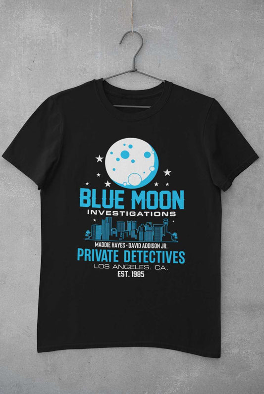 Retro TV T Shirt Blue Moon Investigations Moonlighting 80s Banter GIftGalaxy Tees