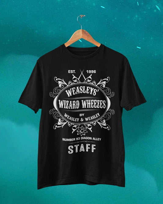 Retro Weasleys' Wizard Wheezes T Shirt Est 1996 Diagon Alley Potter HaGalaxy Tees