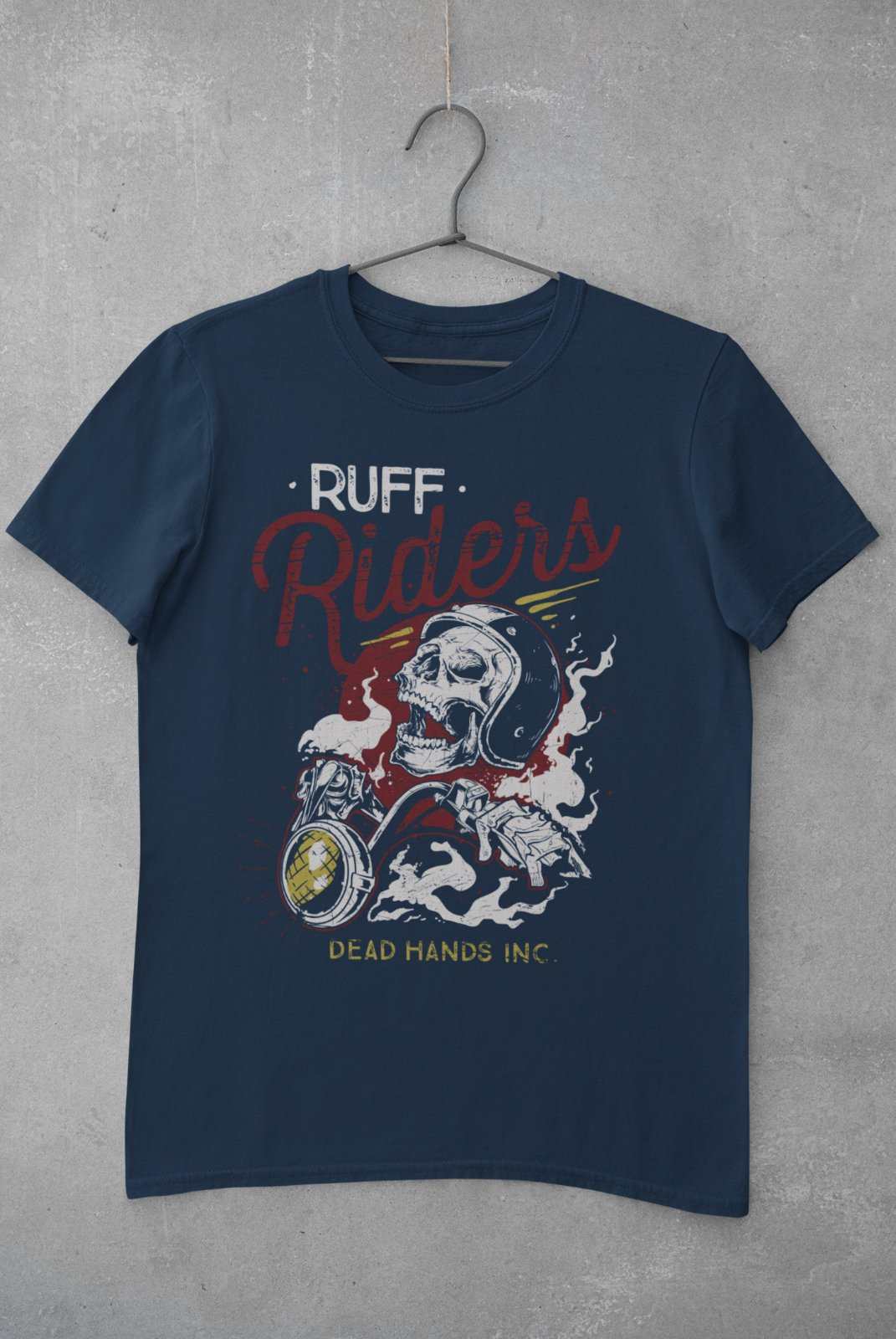 Ruff Riders Biker T Shirt Motorcycle Skull Helmet Design Motorbike GifGalaxy Tees