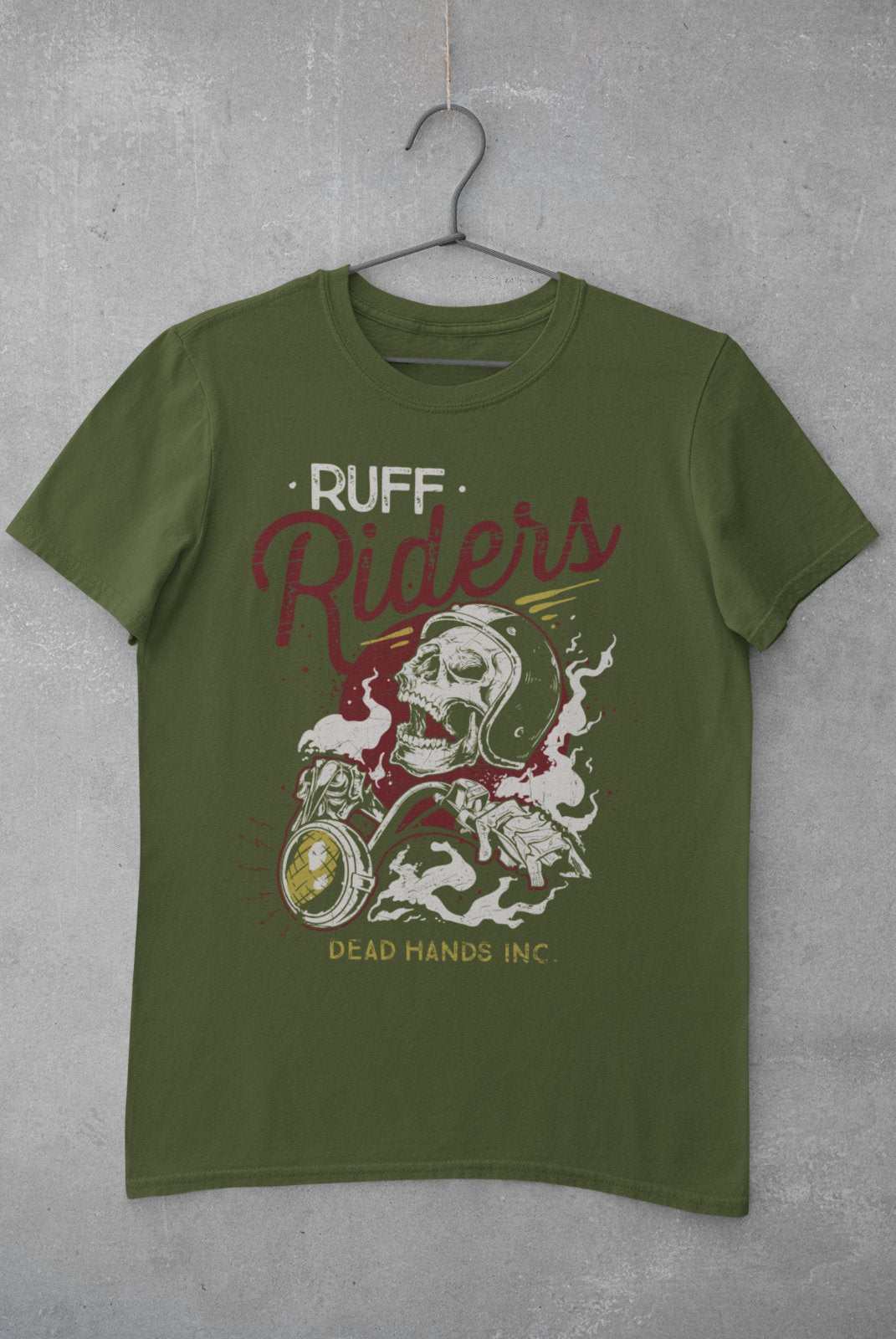 Ruff Riders Biker T Shirt Motorcycle Skull Helmet Design Motorbike GifGalaxy Tees